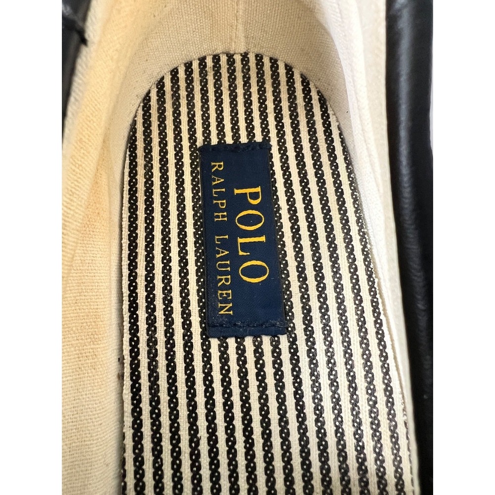 Polo Ralph Lauren Mens Size 12 D Sander Leather Casual Loafers Boat Black Shoes - Picture 2 of 13
